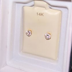 14k 1ct Set Diamond Earrings 