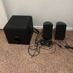 Klipsch Pro-Media 2.1 Powered Speaker Monitor System Subwoofer Original V 1 Gold