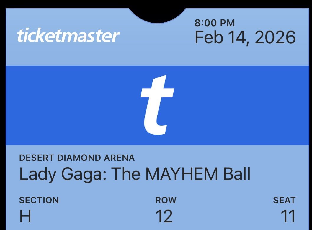 2 Lady Gaga Tickets Floor Section H Glendale AZ