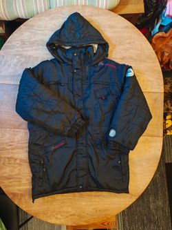 Vintage Fubu Black Parka Jacket with Hood size Large
