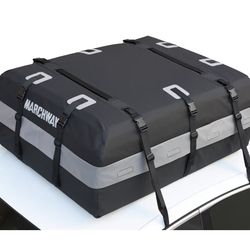Waterproof Car Roof Luggage Bag, Weatherproof Soft Shell Rooftop Cargo Carrier Bag for Vehicles with or Without Rack. 6 Door Hooks, Anti Slip Mat, Loc