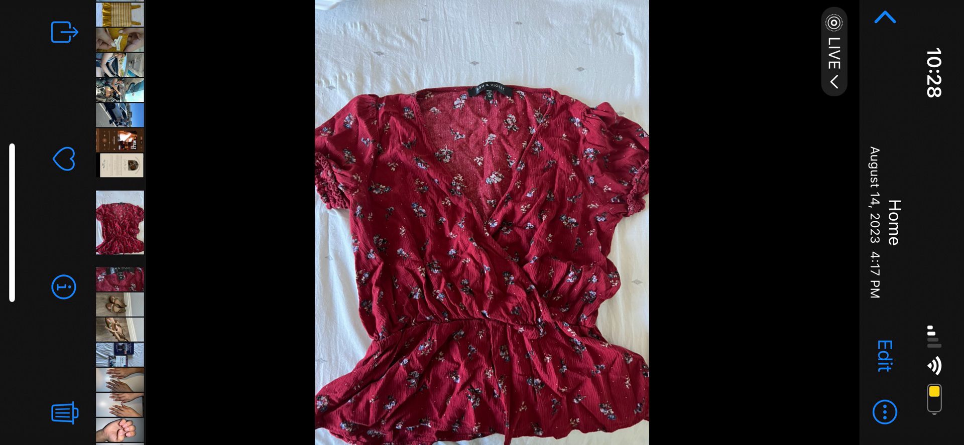 Red Floral Blouse