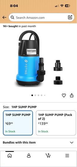 Foting 1HP Submersible Sump Pump