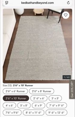 2’6” x 10’ runner from bed bath and beyond
