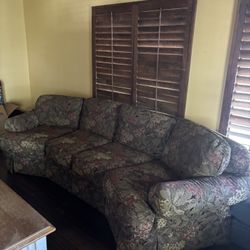 Green Floral Couch 126”