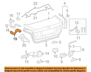 LEXUS NEW OEM 2007-2017 LS460 LEFT DRIVER SIDE TRUNK LID HINGE COVER 6457250040
