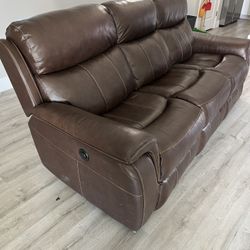 All Leather Electric Double Reclining Couch 