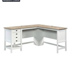 L Shaped Office Desk W/ Filing Cabinet
