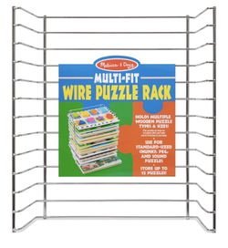 NWOT Melissa & Doug Multi-Fit Metal Wire Puzzle Rack 12 inches wide and 0.75 inches deep