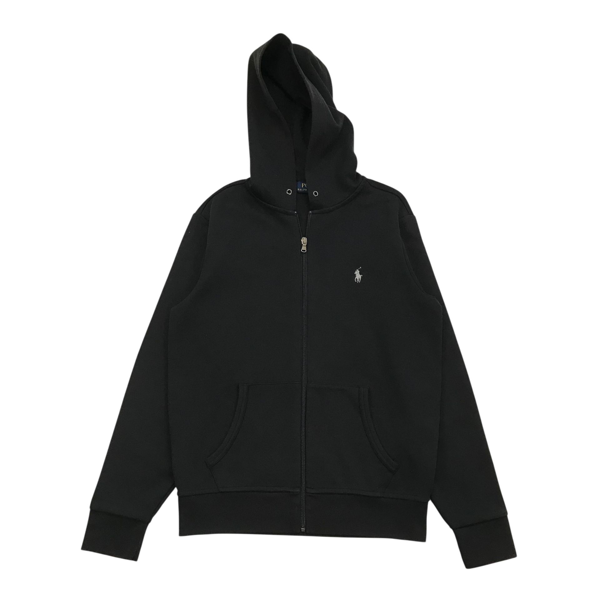 POLO RALPH LAUREN HOODIE JACKET SMALL S MENS BLACK SWEATSHIRT FULL ZIP BIG PONY