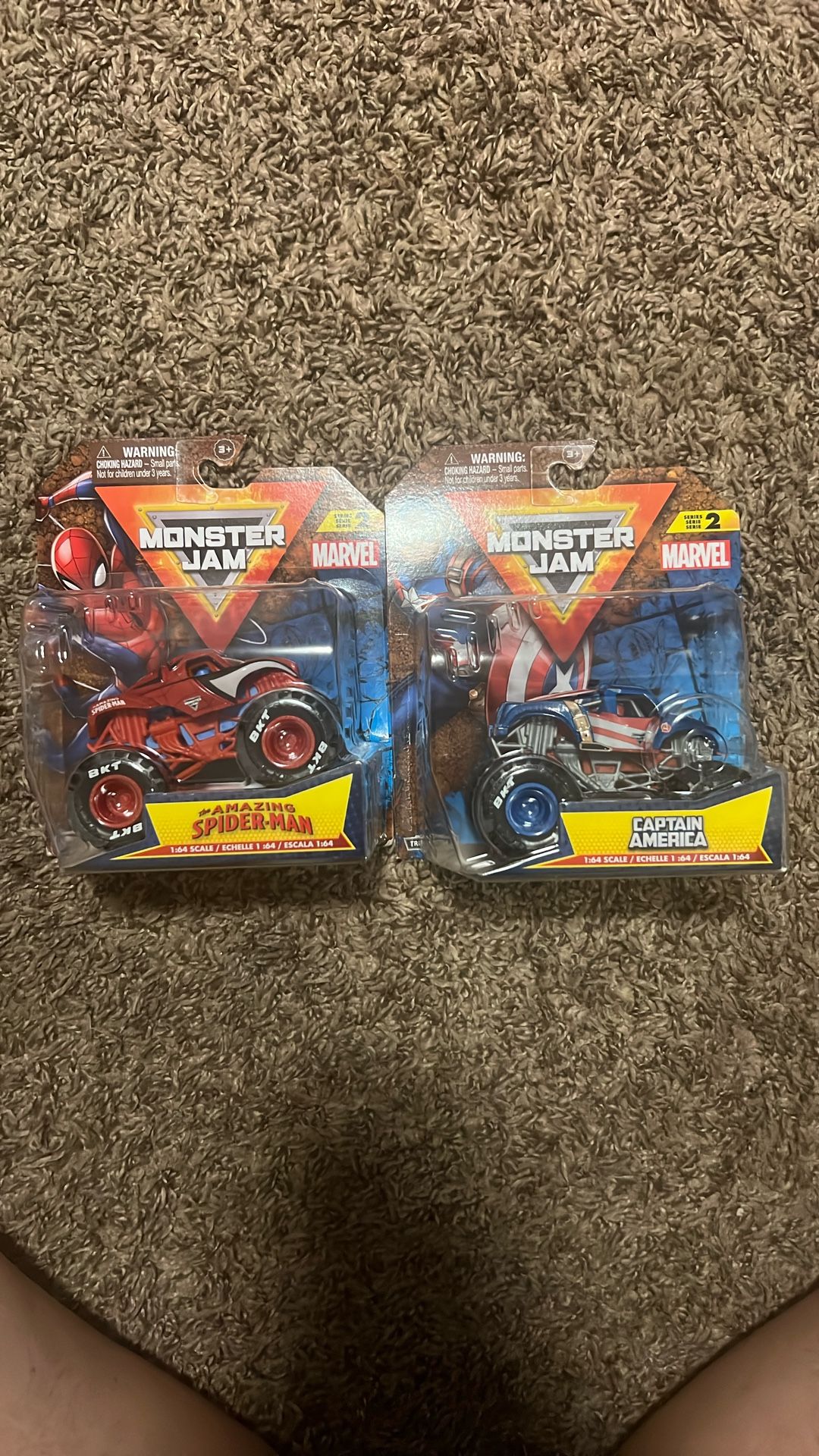 Monster Jam Spider Man And Captain America