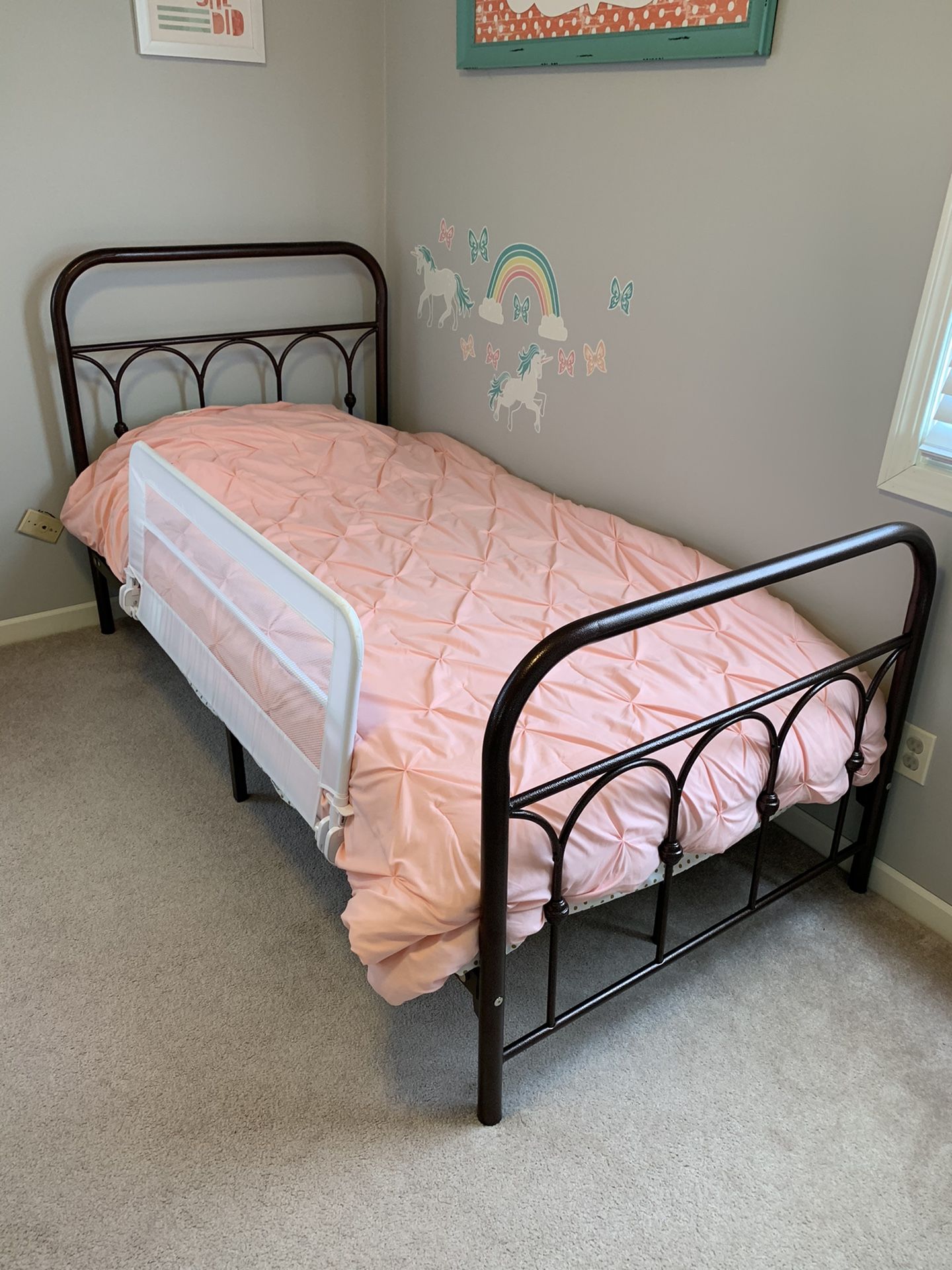 Bronze metal bed frame