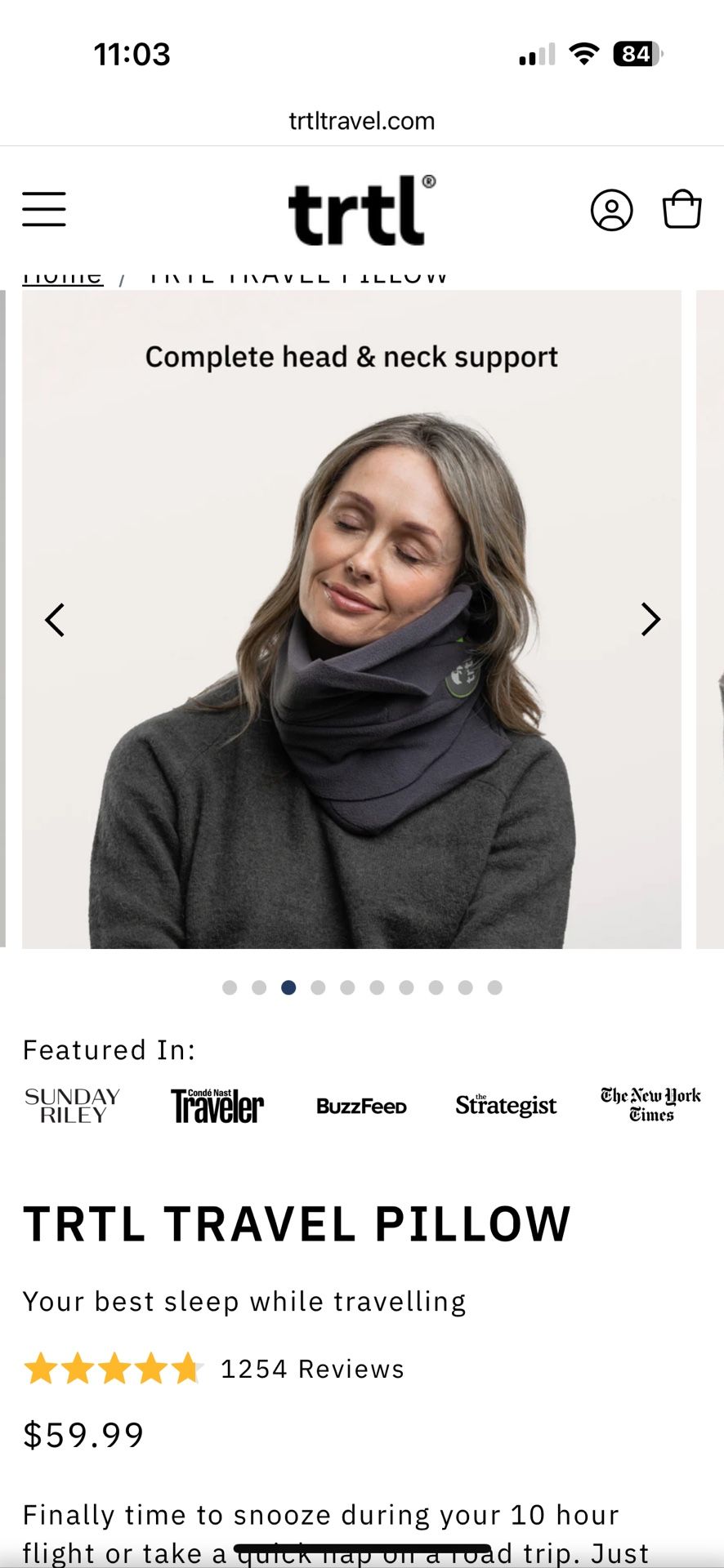 Trtl Travel Pillow Like New
