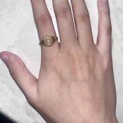 Coquette Gold Victorian Pearl Ring Moonstone