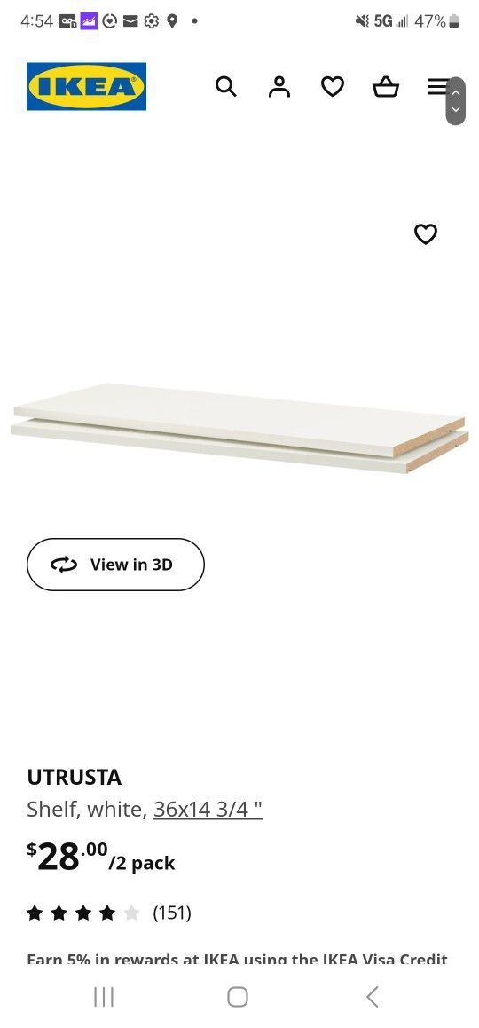 Ikea Utrusta Shelves, 2 Pack