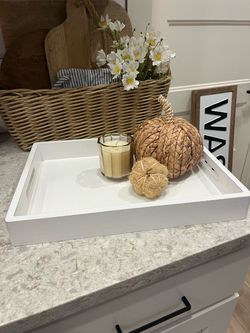White wood tray $10