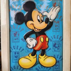 Vintage MICKEY MOUSE 3D WOODEN PLAQUES