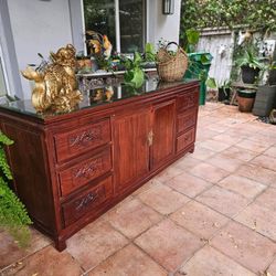 Hand Carved Mahogany Solid Wood Dresser, Set 