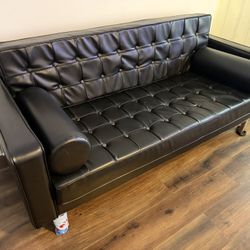 Glory Furniture Andrews faux leather sofa bed in black