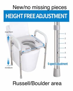 Toilet seat raiser, adjustable Height and Width. Russell/Boulder area
