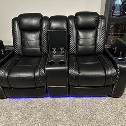 Power Recliner Loveseat W/ Adjustable Headrest