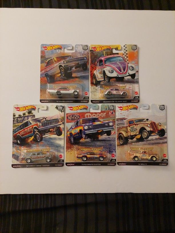 Hot Wheels Premium Car Culture Drag Strip Set Of 5 Chase Not Included