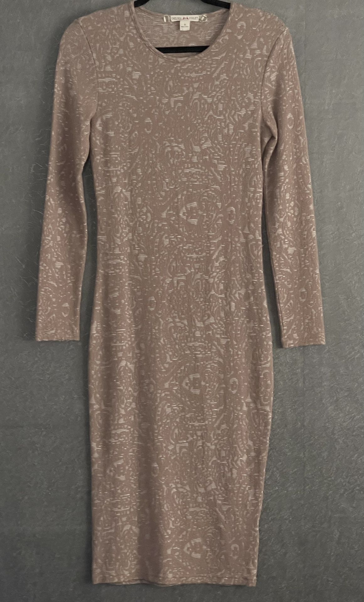 Chelsea & Violet Women's Sweater/Body Con Dress Taupe/Beige Sz Small