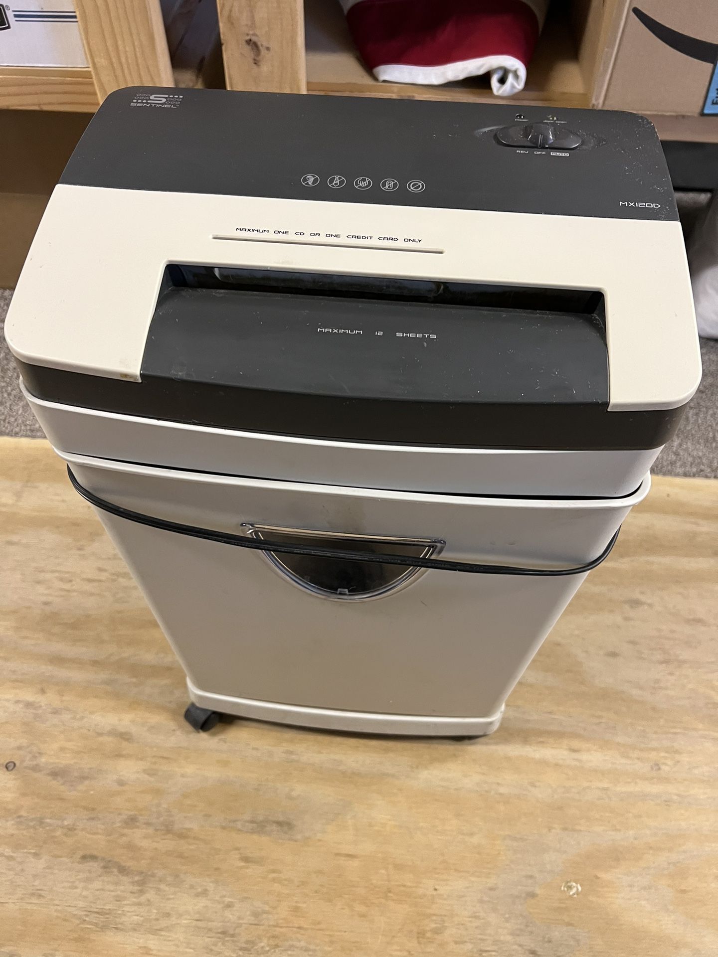 Sentinel MX120D Large Paper Shredder. For paper, CDs, Credit Cards, SD Cards Etc.
