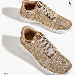 Gold Fashion Sneakers Size8 $20