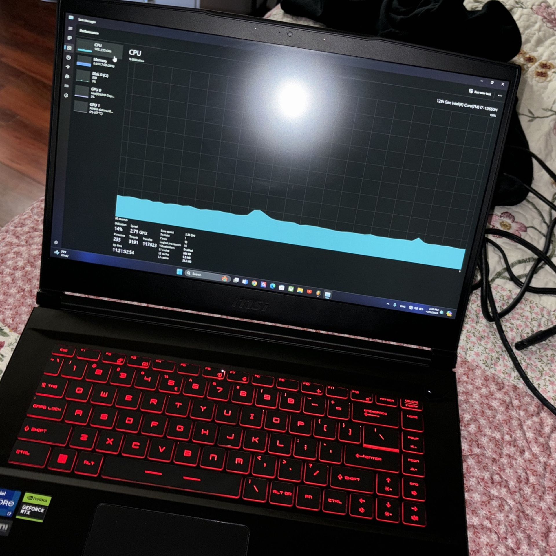 Gaming Laptop  (MSI - Thin GF63 15.6" 144Hz)