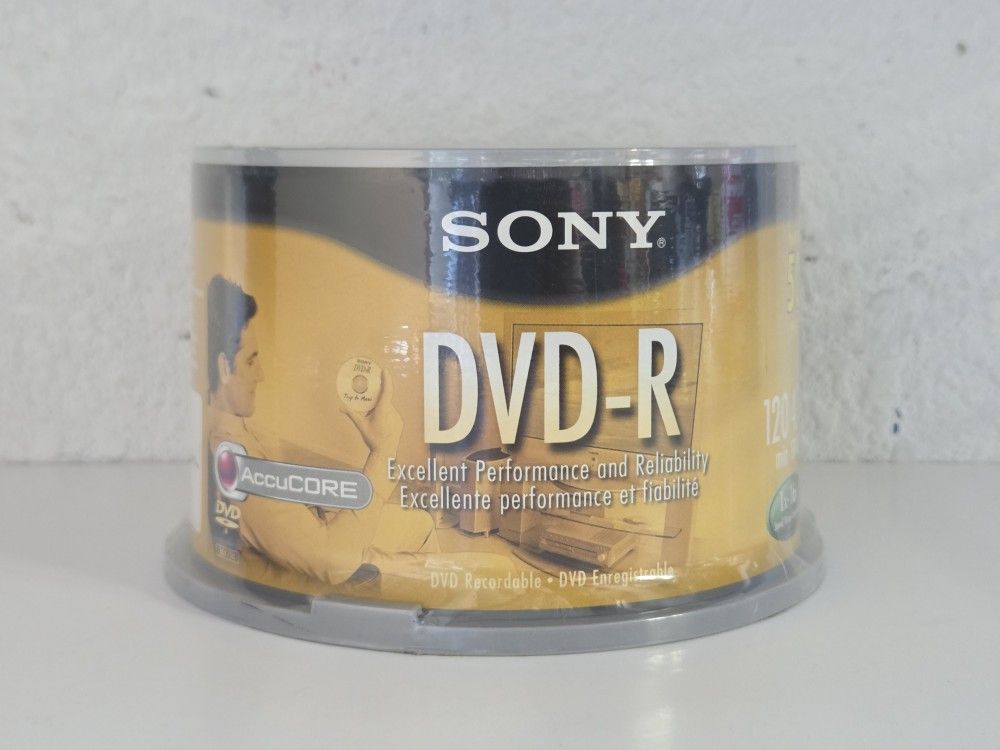 SONY DVD-R 50 Pack 4.7 GB 120 Min Blank Media Disc SEALED