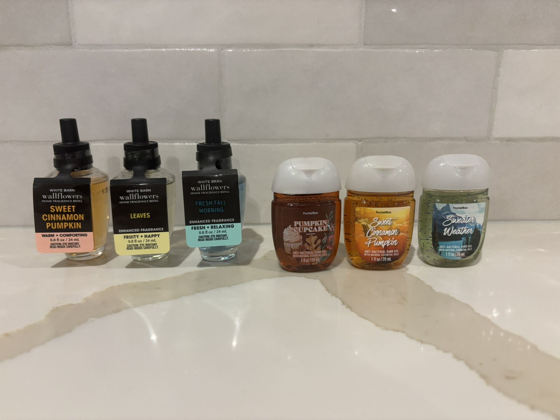 Bath & Body Works Fall Wallflower Air Fresher Scents & Hand Sanitizer