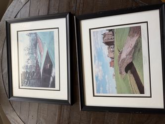 Pair of Graeme Baxter Signed Golf Prints - Old Course St. Andrews & Augusta 12th, Framed