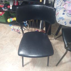 1960 Black Leather Diner Chairs