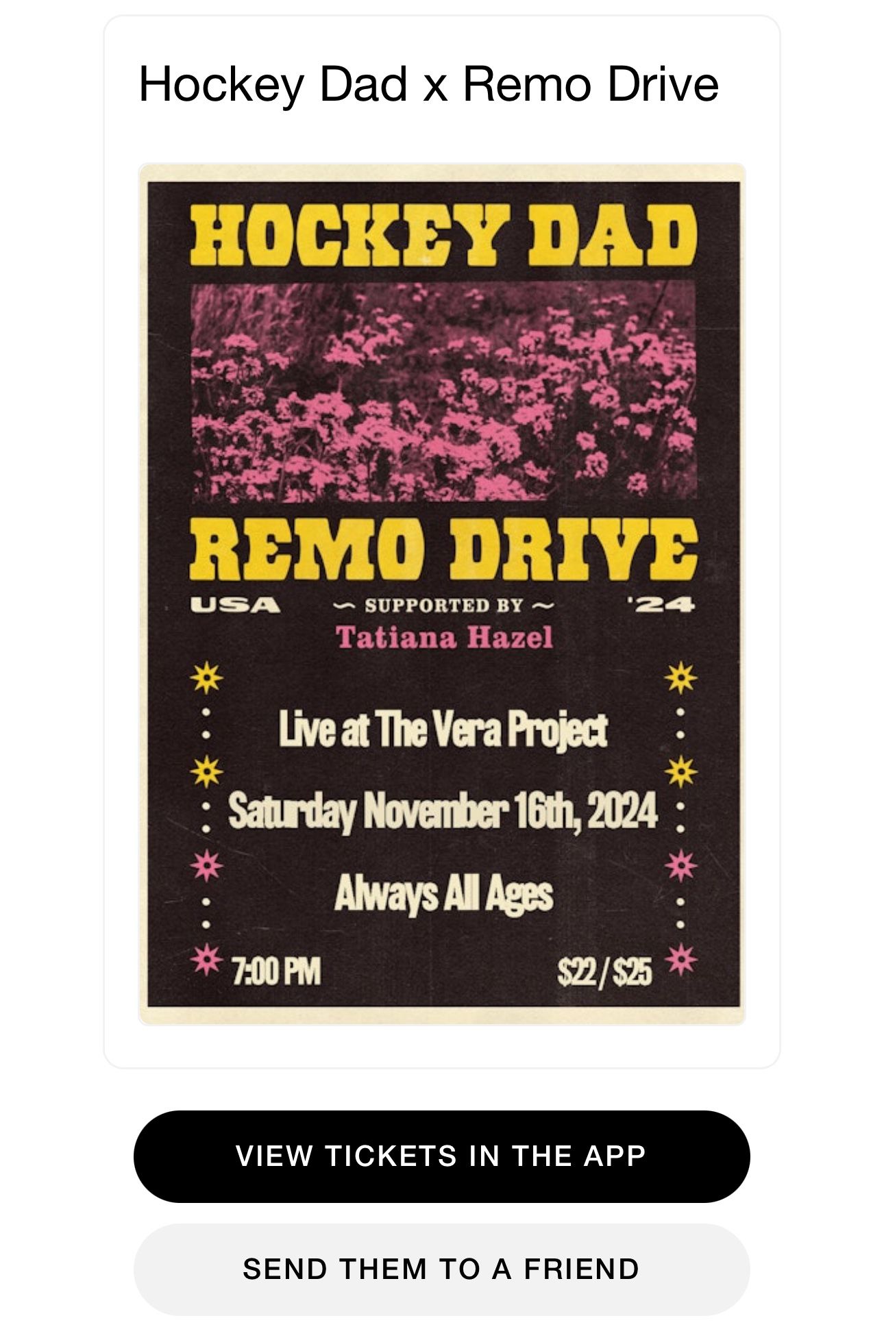 Hockey Dad X Remo Drive Tickets