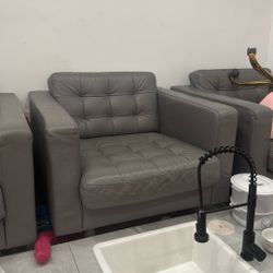 3 Matching Gray Armchairs – Salon/Office Ready