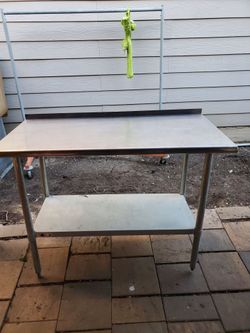 Stainless Steel Commercial Prep Table - 24" x 48" with Backsplash