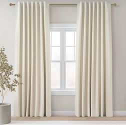 Blackout Linen Curtains, 52"x 84"