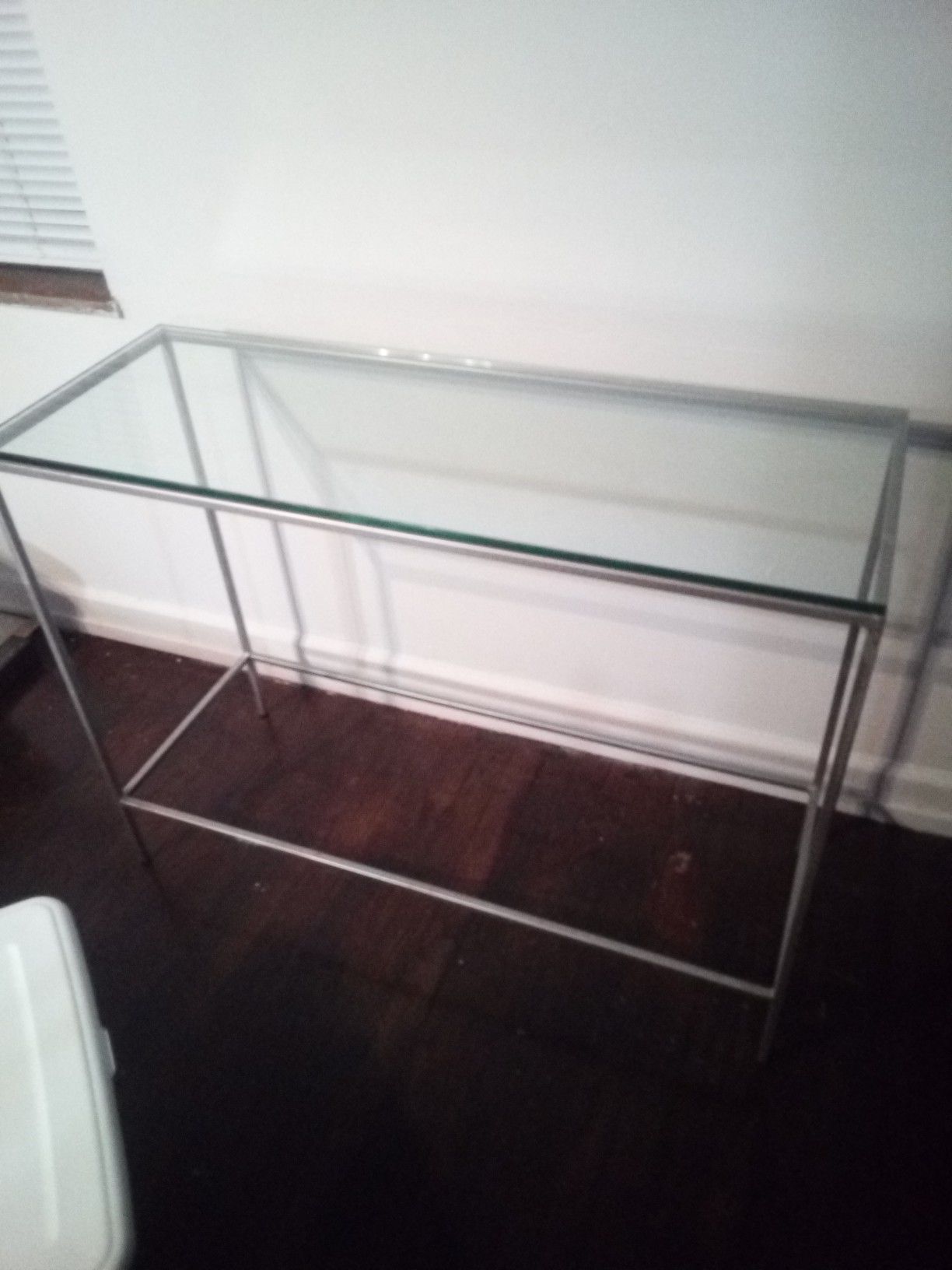 Glass table aluminum frame console table