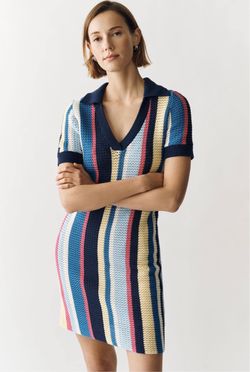 NWT Anthropologie Maeve Stripe Knit Mini Dress Small