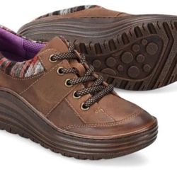 Women’s Bionica Gervais Wedge Leather Brown Oxford Shoe