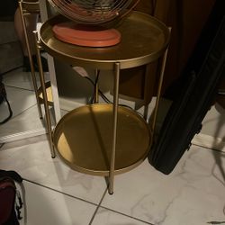 Gold Metal Side Table 