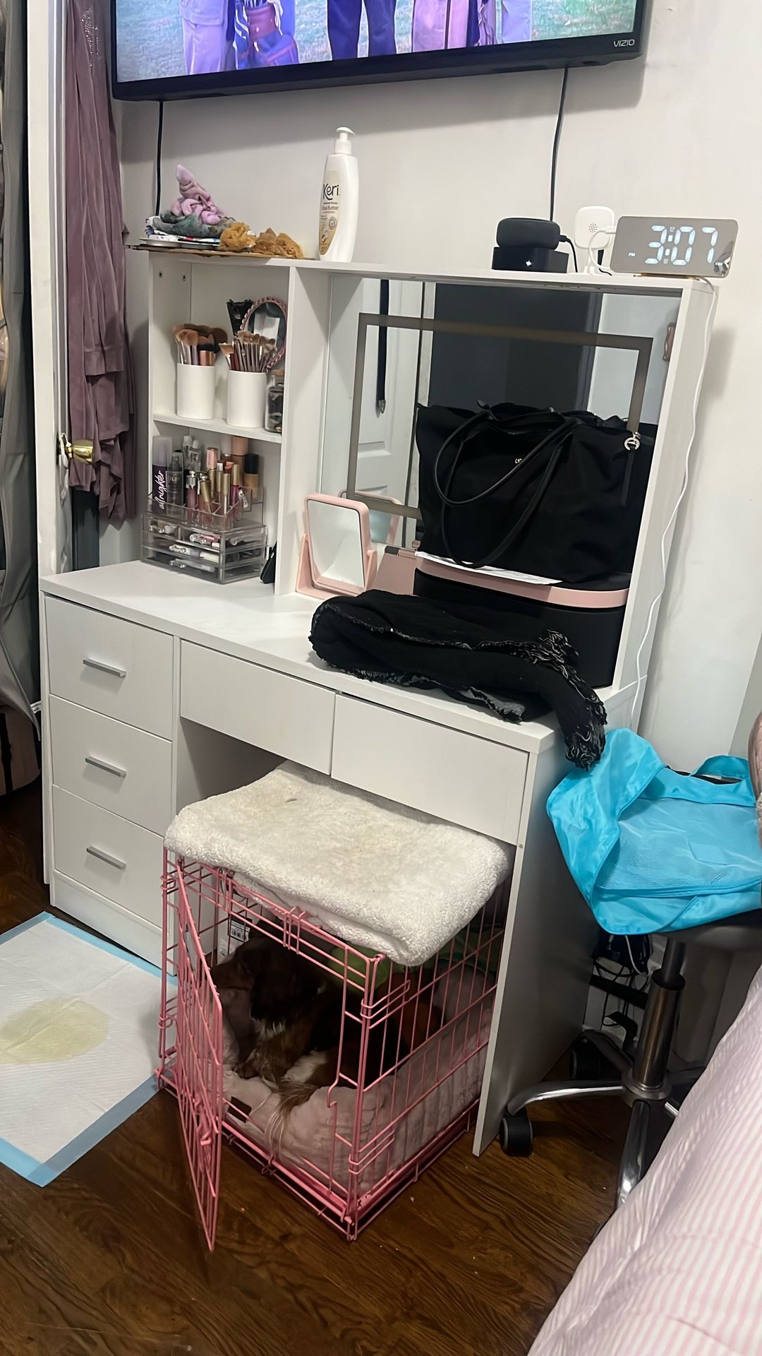 White Vanity Five Drawers