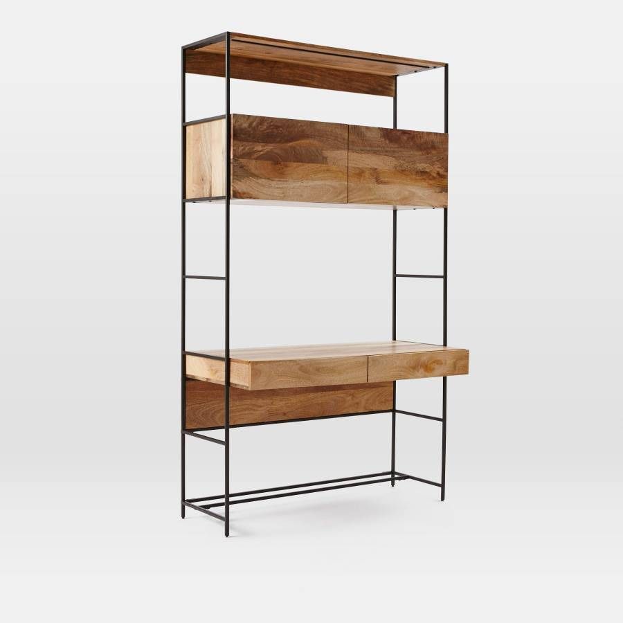 West Elm Desk - Industrial Modular Wall Desk (49"), Raw Mango Color (2