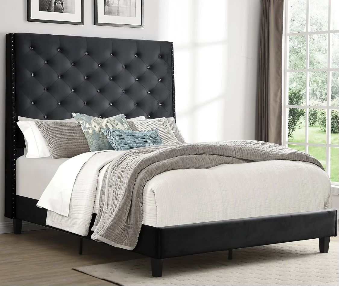 Brand New Black Queen Size 6foot Tall Bed Frame With New Mattress Set/Fast Delivery