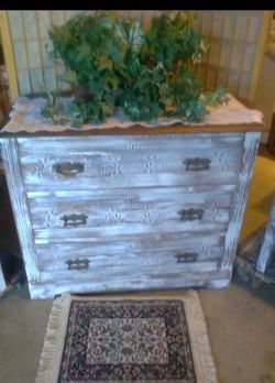 Beautiful, three-piece, dresser, and nightstand