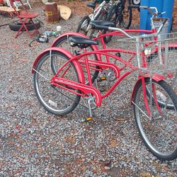Two Vintage Huffy Good Vibrations Beach Cruisers. Your Ticket To A Vibing Boardwalk Ride