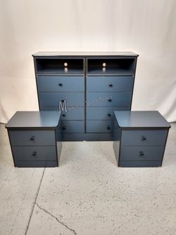 Navy Blue Tv Stand Dresser Set!