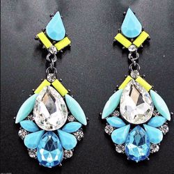 *SALE*. Deco Created Turquoise Chandelier Earrings *See My Other 80 Items*