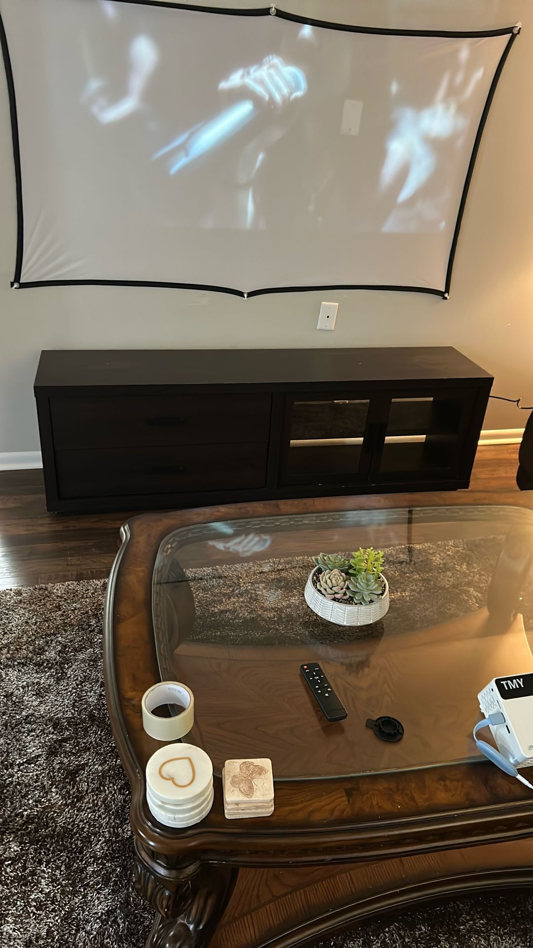 Dark Brown Tv Console Storage